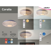 Rábalux Coralia 1518 okos LED mennyezeti lámpa állítható fényerővel, távirányítóval és időzítő funkcióval IP20 3000K-6500K 3476lm