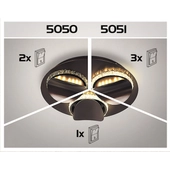 Rábalux Capriana 5050 LED mennyezeti lámpa dimmelhető fényerővel, kapcsolóval IP20 4000K 720lm