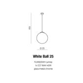 Azzardo White Ball függeszték - 25 cm