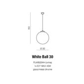 Azzardo White Ball függeszték - 30 cm