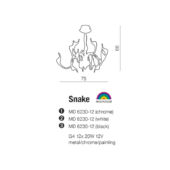 Azzardo Snake mennyezeti lámpa - króm