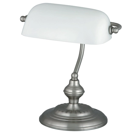 Rábalux Bank 4037 asztali lámpa - szatin-króm-fehér 1xE27 IP20