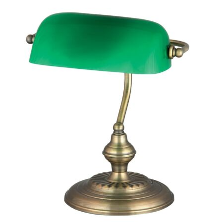 Rábalux Bank 4038 asztali lámpa - bronz-zöld 1xE27 IP20