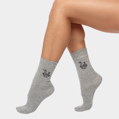 J.Press aloe vera zokni érzékeny lábú nőknek - 37-38 - világosmelírszürke-sötétmelírszürke - WS088